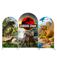 Dinosaur Cartoon Theme Happy Birthday Party Arch Backdrop Wall Cloth Cover