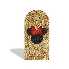 Glitter Minnie Happy Birthday Party Arch Backdrop Wall Cloth Cover