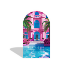 Barbie House arch Birthday Party Arch Backdrop Wall Cloth Cover