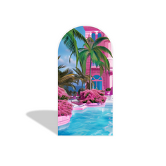 Barbie House arch Birthday Party Arch Backdrop Wall Cloth Cover