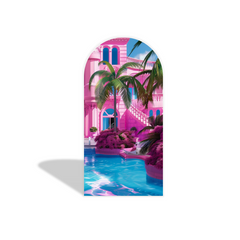 Barbie House arch Birthday Party Arch Backdrop Wall Cloth Cover