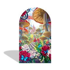 Alice In Wonderland Birthday Party Arch Backdrop Wall Cloth Cover