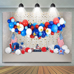 Lofaris 4Th Oh July Balloon Usa Flag Backdrop for Birthday