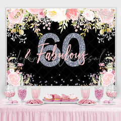 Lofaris 60 and Fabulous Pink Floral 60Th Birthday Backdrop