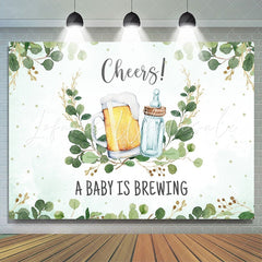 Lofaris A Baby is Brewing Feeding Bottle and Beer Shower Backdrop