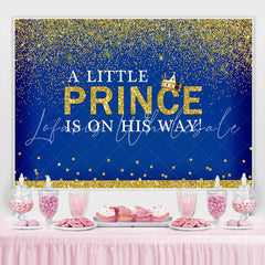 Lofaris A Litter Prince Glitter Blue Backdrop for Baby Shower