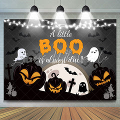 Lofaris A Little Boo Is Almost Due Black Halloween Backdrop