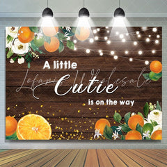 Lofaris A Little Cutie Is On the Way Orange Backdrop for Baby Shower