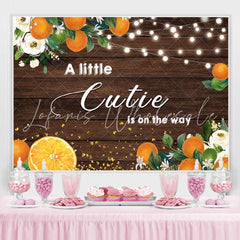 Lofaris A Little Cutie Is On the Way Orange Backdrop for Baby Shower