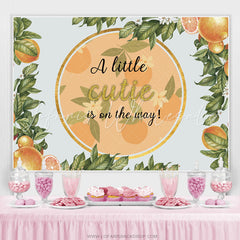 Lofaris A Little Cutie Orange Is On The Way Baby Shower Backdrop