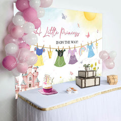 Lofaris A Little Princess Castle Floral Baby Shower Backdrop