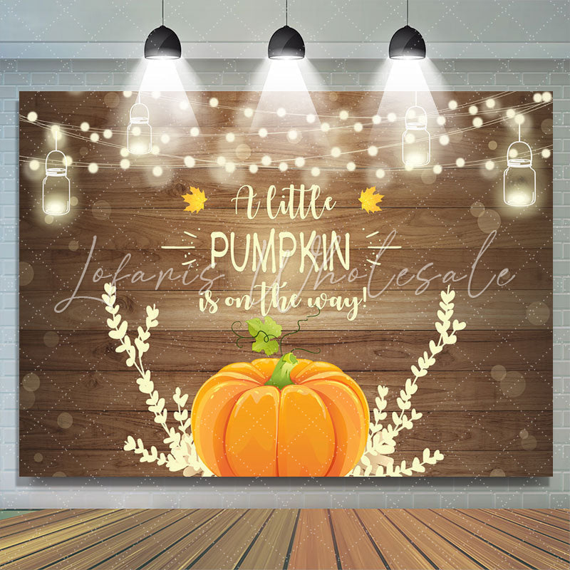 Lofaris A Little Pumpkin Is on The Way Baby Shower Backdrop