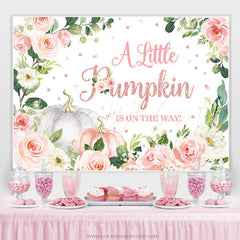 Lofaris A Little PumPkin Is On The Way Baby Shower Backdrop For Party