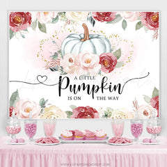 Lofaris A Little Pumpkin Is On The Way Pink Baby Shower Backdrop