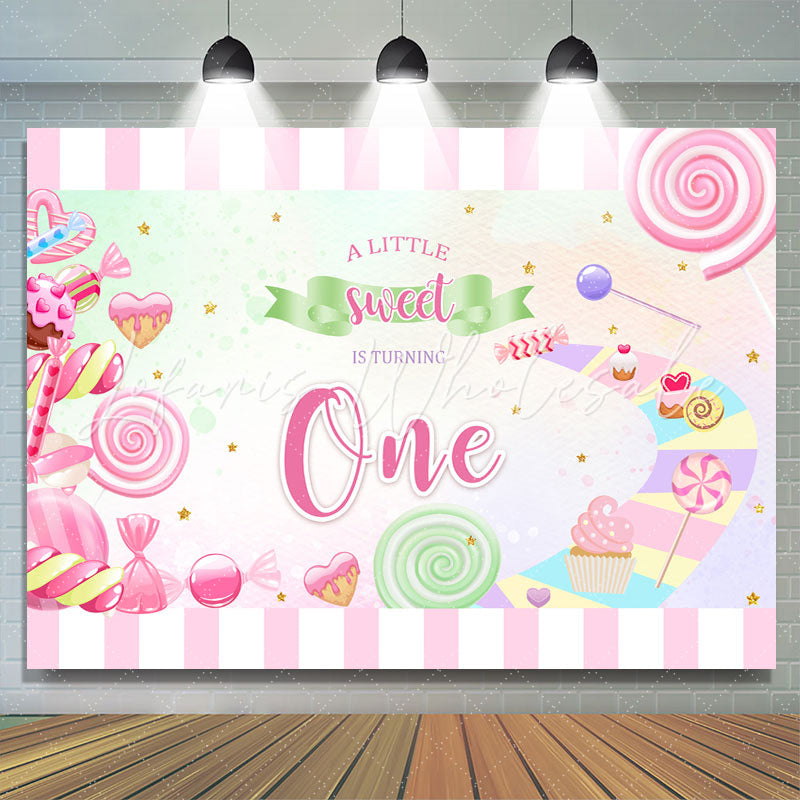 Lofaris A Little Sweet Is Turning 1st Happy Birthday Backdrop