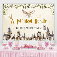 Lofaris A Magical Bundle Castle Floral Baby Shower Backdrop