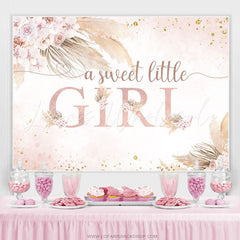 Lofaris A Sweet Little Girl Floralpink Baby Shower Backdrop