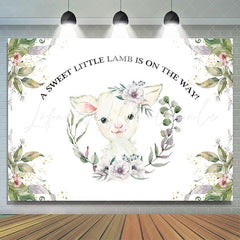 Lofaris A Sweet Little Lamb Is On The Way Baby Shower Backdrop