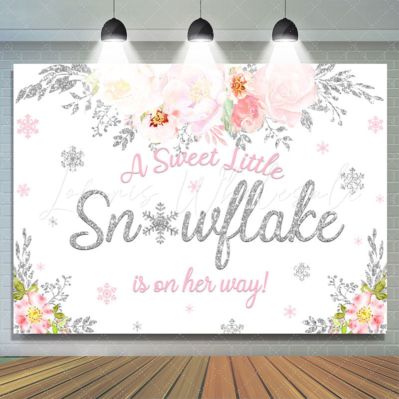 Lofaris A Sweet Snowflake Is On Her Way Baby Shower Backdrop