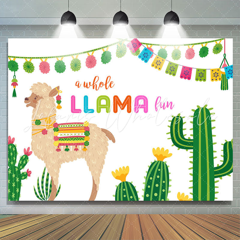 Lofaris A Whole Llama Fun Themed Colorful Birthday Backdrop