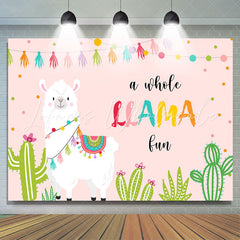 Lofaris A Whole Llama Lun Pink Birthday Backdrops For Girl