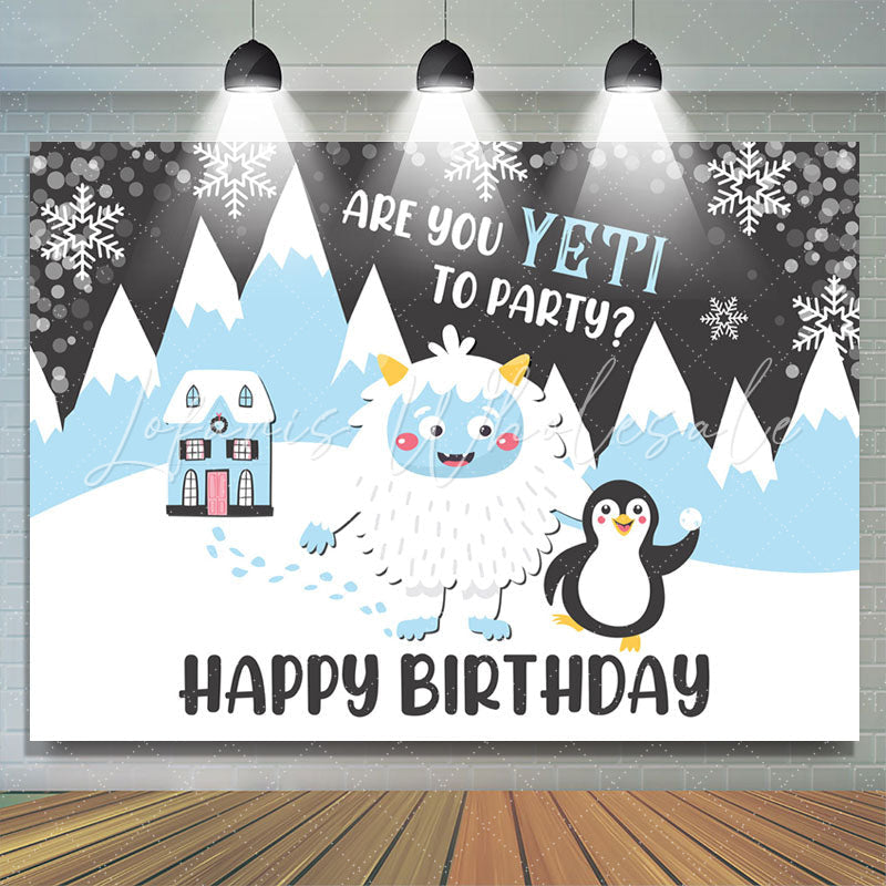 Lofaris Abominable Snowman Winter Yeti Birthday Party Backdrop