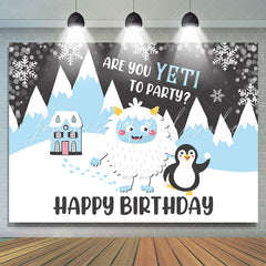 Lofaris Abominable Snowman Winter Yeti Birthday Party Backdrop