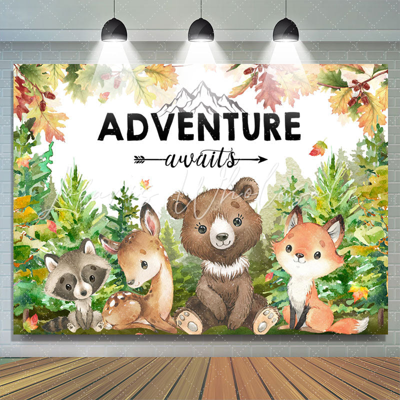 Lofaris Adventure Awaits Wild Animals Baby Shower Backdrop