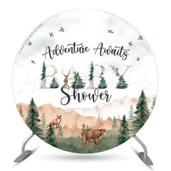 Lofaris Adventure Awaits Wild Round Baby Shower Backdrop