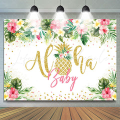 Lofaris Aloha Baby Tropical Floral Summer Shower Backdrop