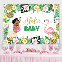 Lofaris Aloha Flamingo Girls Baby Shower Backdrop Summer Party