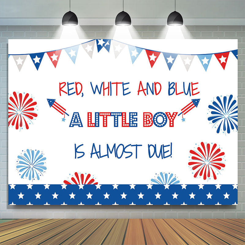 Lofaris American Flag Little Boy Baby Shower Party Backdrop