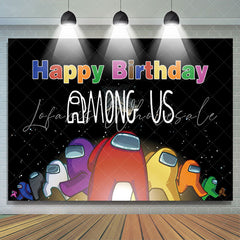 Lofaris Among Cartoon Cute In The Space Happy Birthday Backdrop