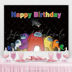 Lofaris Among Cartoon Cute No Logo Happy Birthday Backdrop