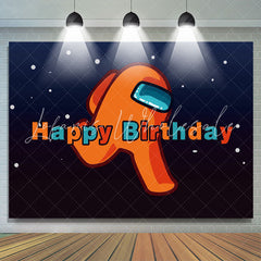 Lofaris Among One Orange Cute Cartoon Happy Birthday Backdrop