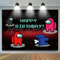 Lofaris Among Robot Themed Cartoon Happy Birthday Backdrop