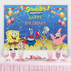 Lofaris Animation Yellow Sponge For Children Happy Birthday Backdrop