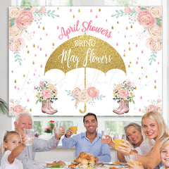 Lofaris April Shower Bring May Flowers Glitter Baby Backdrop