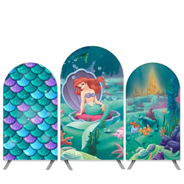 Ariel-themed backdrop set.