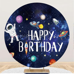 Lofaris Astronaut And Universe Round Birthday Backdrop For Boy