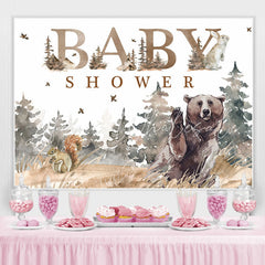 Lofaris Autumn forests and Meadows Animals Baby Shower Backdrop