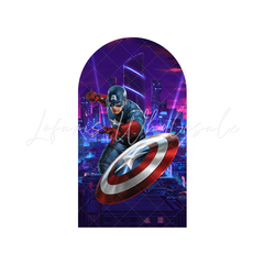 Avenger Super Hero Theme Happy Birthday Party Arch Backdrop Wall Cloth Cover