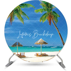 Lofaris Awning Trees Hawaii Beach Round Birthday Backdrop