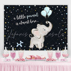 Lofaris Baby Elephant With Bule Balloons Shower Backdrop