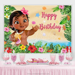 Lofaris Baby Girl Summer Beach Princess Birthday Backdrop