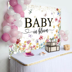 Lofaris Baby In Bloom Floral Gender Reveal Backdrop For Girl