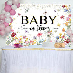 Lofaris Baby In Bloom Floral Gender Reveal Backdrop For Girl