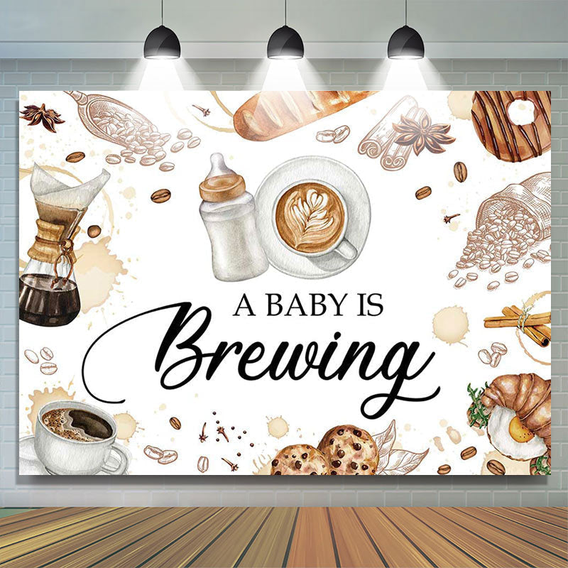 Lofaris Baby Is Brewing Pastry Coffee Gender Reveal Backdrop