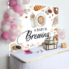 Lofaris Baby Is Brewing Pastry Coffee Gender Reveal Backdrop