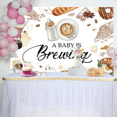 Lofaris Baby Is Brewing Pastry Coffee Gender Reveal Backdrop